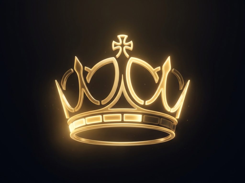Corona dorada luminosa representando la fidelización automática de Barber's Crown